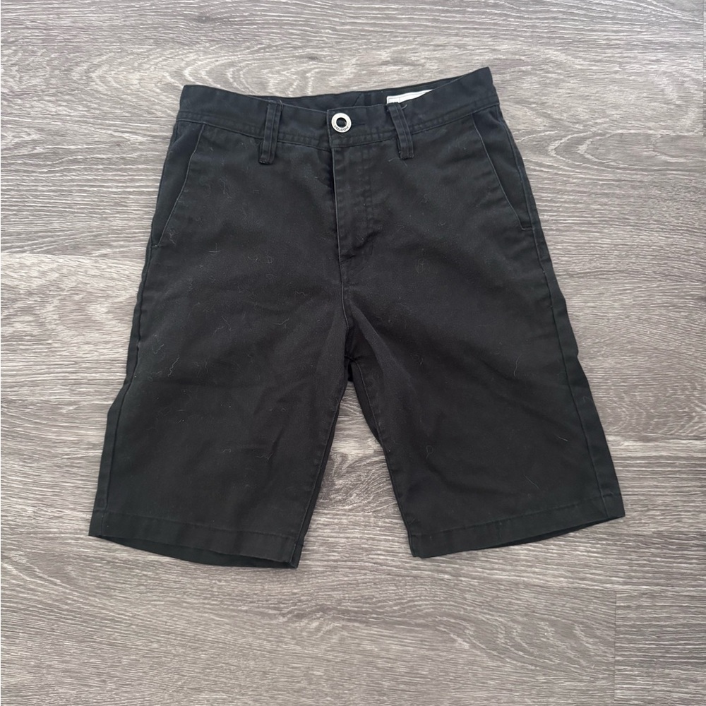 Volcom Black Flat Front Boys Shorts 26